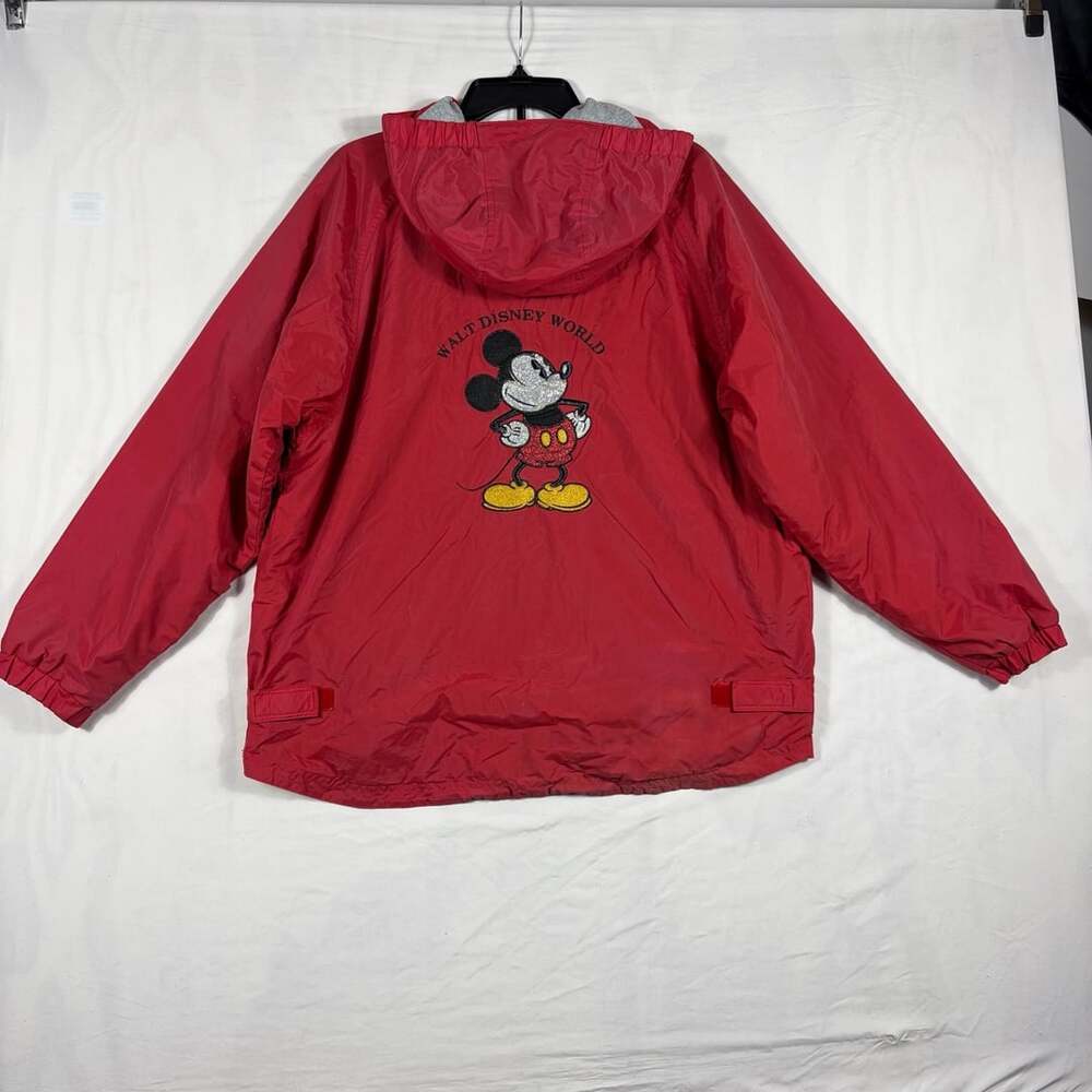 Vintage 90s Walt Disney World Mickey Mouse Windbreaker Red Jacket